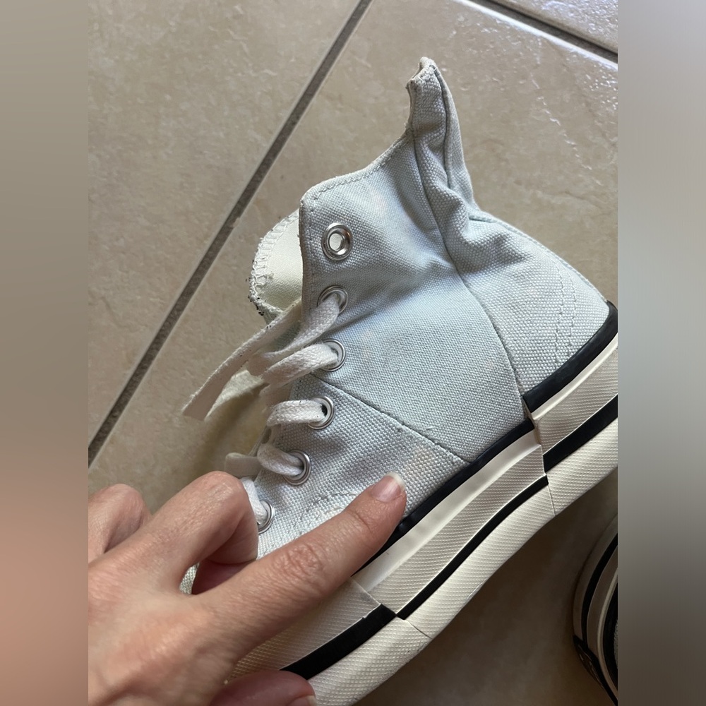 CONVERSE WOMEN'S 5 LIGHT BLUE CHUCK TAYLOR ALL STAR LIFT PLATFORM CANVAS SHOES - Picture 13 of 14